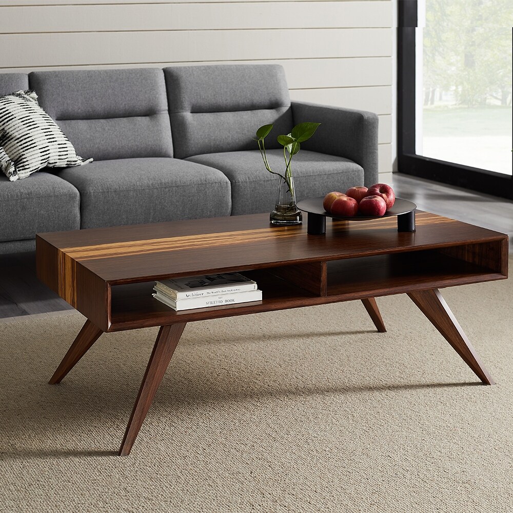 Sarah Coffee Table, Burgundy - Overstock - 42669804