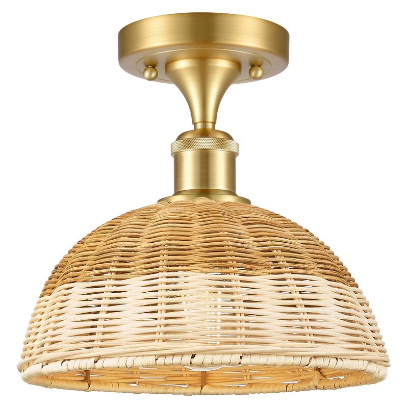 Innovations Lighting Endless Possibilities Ballston - Bristol Natural II - 1 Light 9" Semi-Flush Mount - Satin Gold