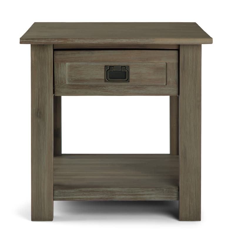 WYNDENHALL Garret SOLID ACACIA WOOD 22 inch Wide Square Rustic End Side Table - 22"W x 22" D x 22" H