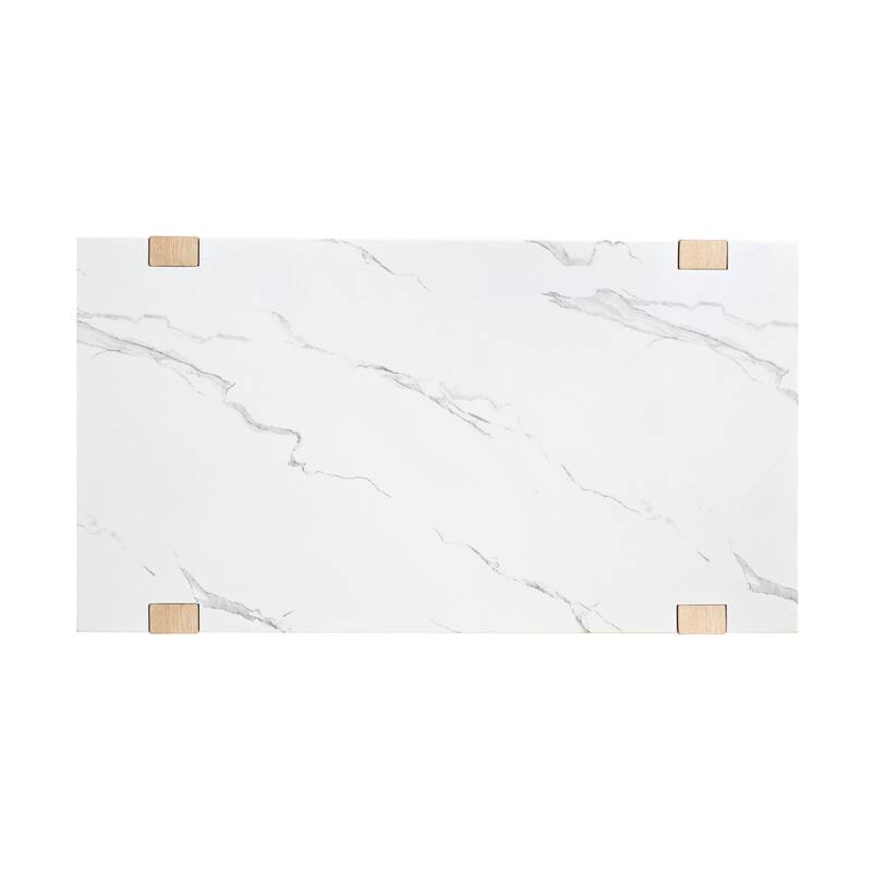 Furniture of America Wynel Modern 48-inch 1-Shelf Faux Marble Top Coffee Table