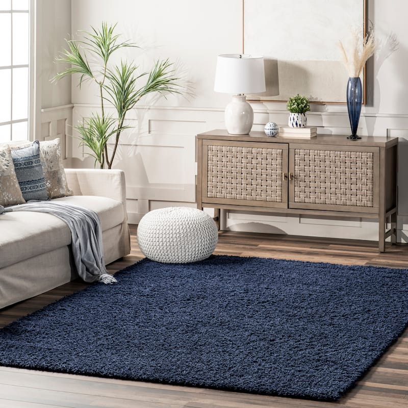 Nuloom Scarlett Modern Plush Shag Area Rug - 4' x 6' - Navy - Rectangle