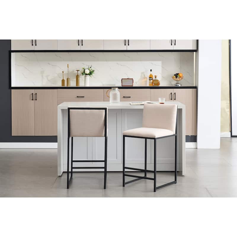 Upholstered Counter Height Bar Stools Side Chairs Set of 2