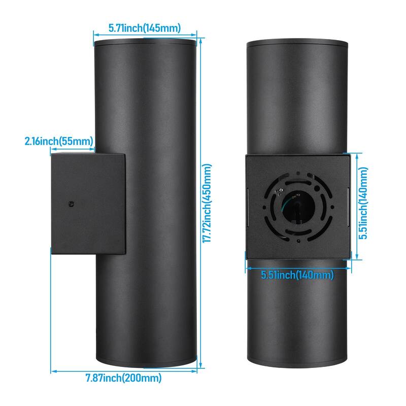 30W 6 Inch LED Up Down Wall Light, 5CCT Dimmable Exterior Wall Sconces - 4PACK