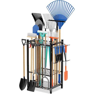 Sttoraboks Tool Organizer, 50-Tool Yard Rack for Garage Storage Hooks, Heavy-Duty Steel, Shed, Outdoor, Home, Black