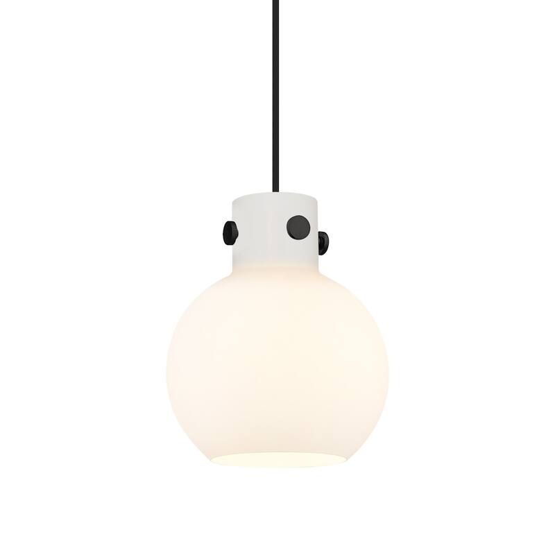 Innovations Lighting 410-1PS-9-8 Newton Sphere Pendant Newton Sphere - Matte Black / Matte White