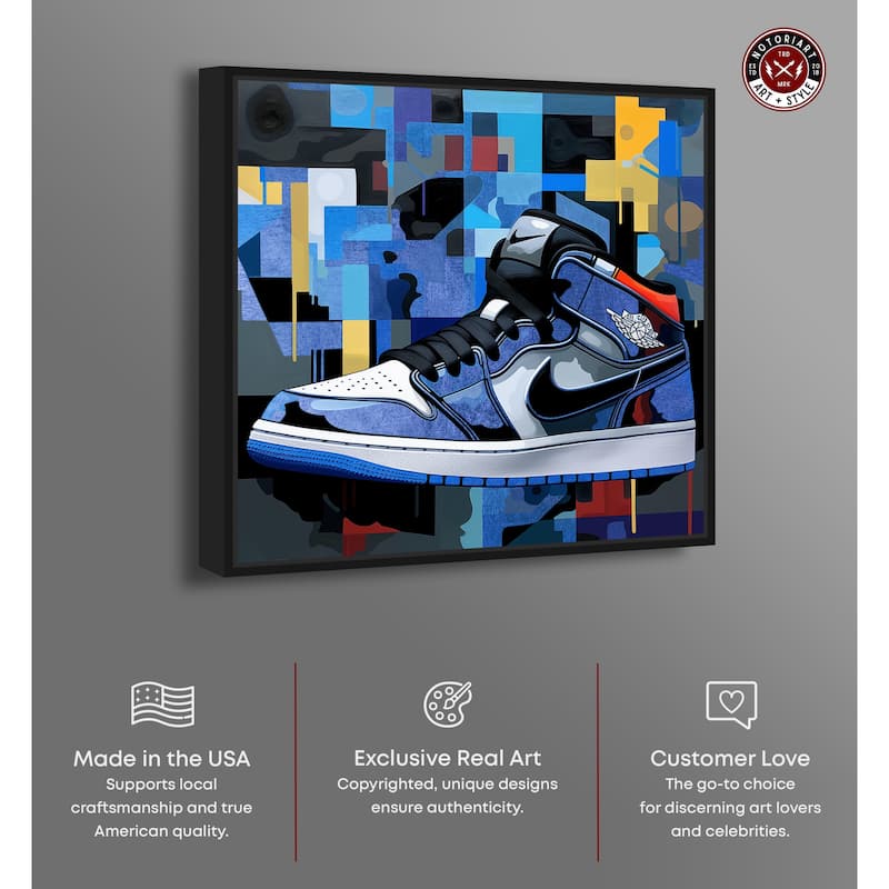 Notoriart Primary Sneakers Framed Sneaker 1 Piece Canvas Wall Art