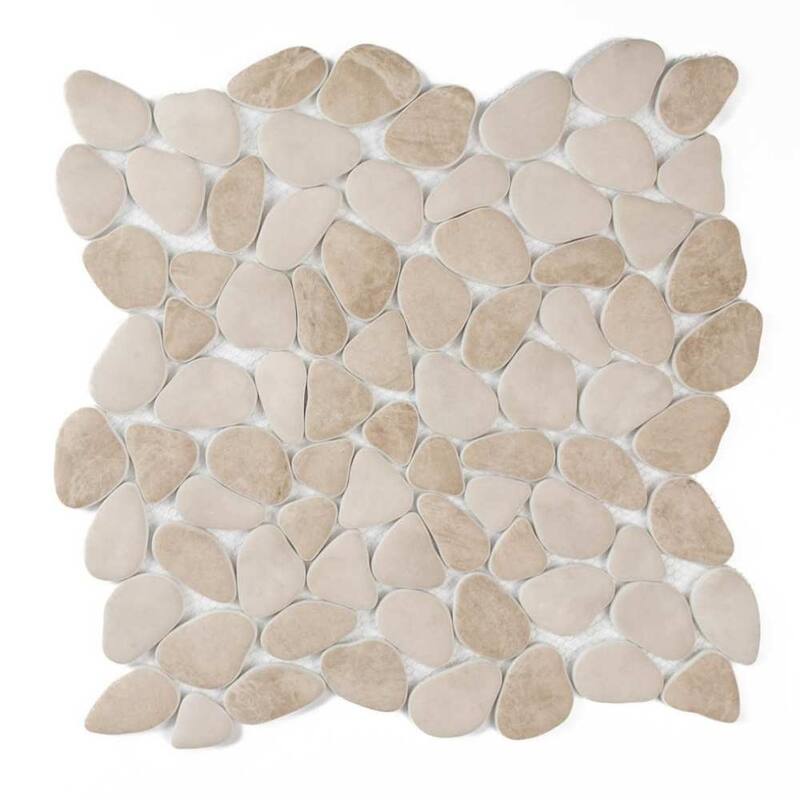 The Tile Life Huron Rock 12x12 Sand Stone Glass Mosaic Pebble Floor & Wall Tile
