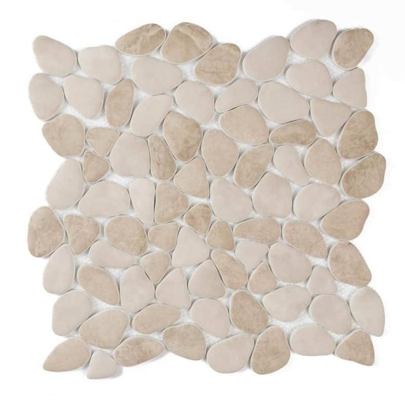 Huron Rock 12x12 Matte Glass Pebble Mosaic Tile - Floor, Wall, Backsplash