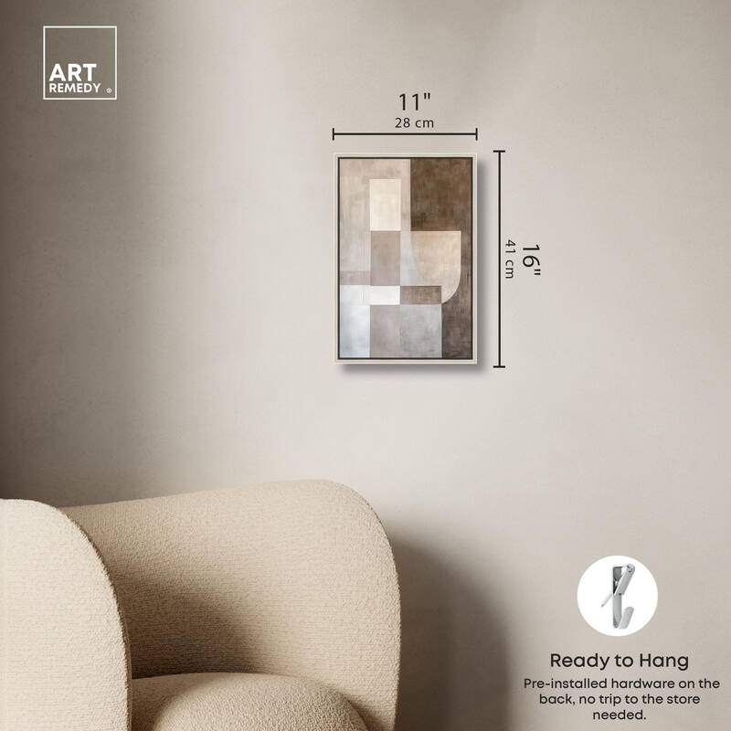 Neutral Tone Blocks I Canvas by Art Remedy