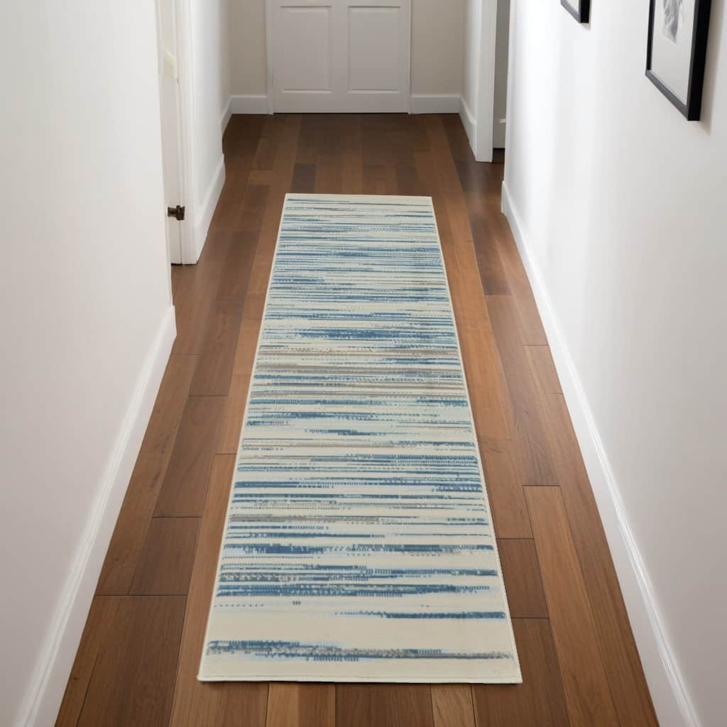 Fenic Power Loomed Abstract Traditional Modern Stain Resistant Area Rug By HomeRoots - 87' X '27' X '0.5