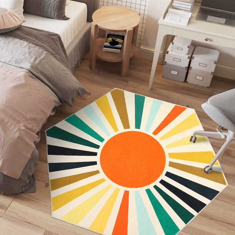 Garvee Rainbow Sol Kids Area Rug