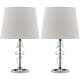 preview thumbnail 4 of 5, SAFAVIEH Lighting 15-inch Crescendo White Shade Tiered Crystal Table Lamp (Set of 2) - 9"W x 9"D x 16"H