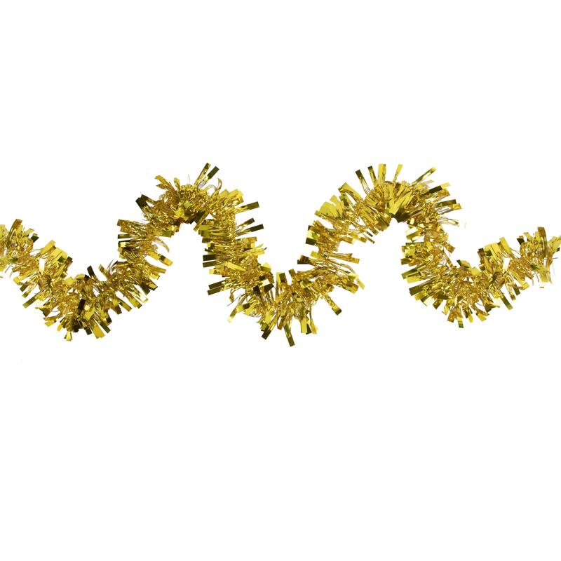 50' x 3" Boa Wide Cut Tinsel Christmas Garland - Unlit - Gold