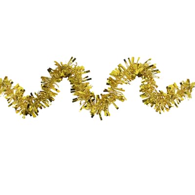 Boa Wide Cut Tinsel Commercial Christmas Garland 50' x 3" Gold Unlit