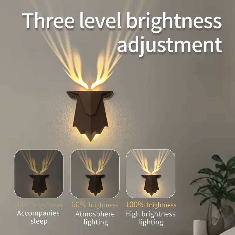 Rechargeable 3D Reeindeer Antler Wall Lamp