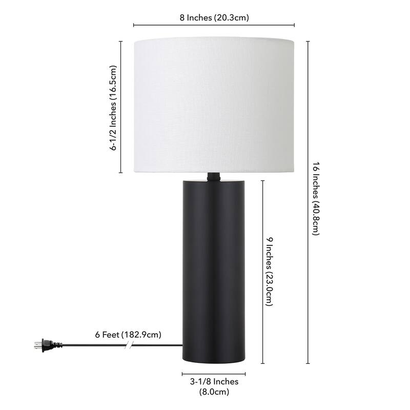 York 16" Tall Table Lamp with Fabric Shade - 16" Tall