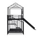 preview thumbnail 4 of 5, Metal Bunk Bed with Slide and Playhouse Design - Twin Over Twin, Sturdy Steel Construction