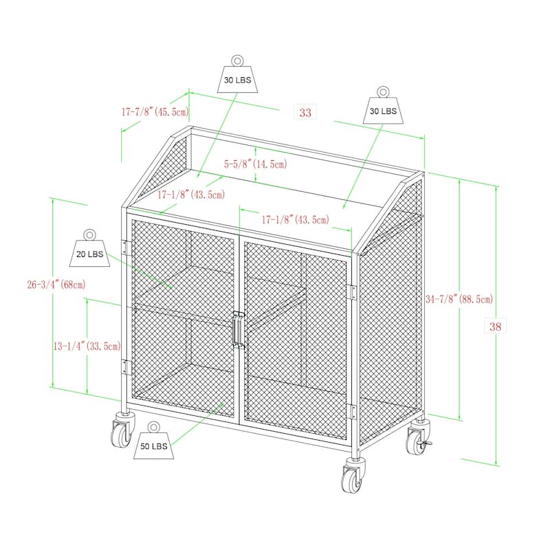 Walker Edison Pierpont Industrial Mesh Bar Cabinet