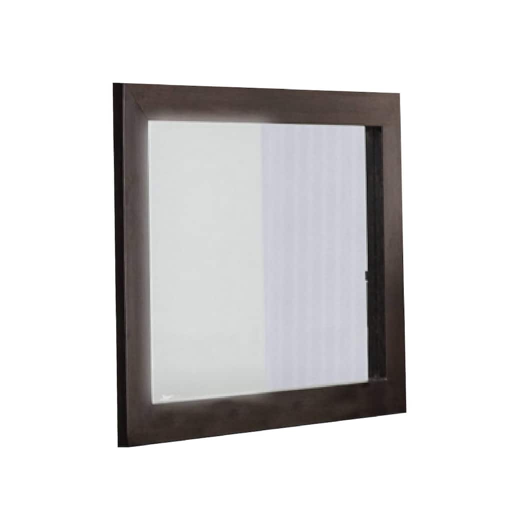 HomeRoots 39" Wenge Mdf And Glass Mirror - 25.98