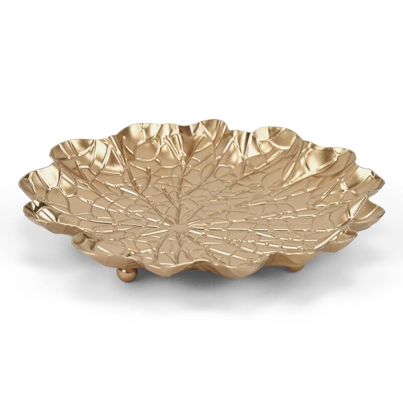 Delphine Gold Metal Lilypad Catchall Tray