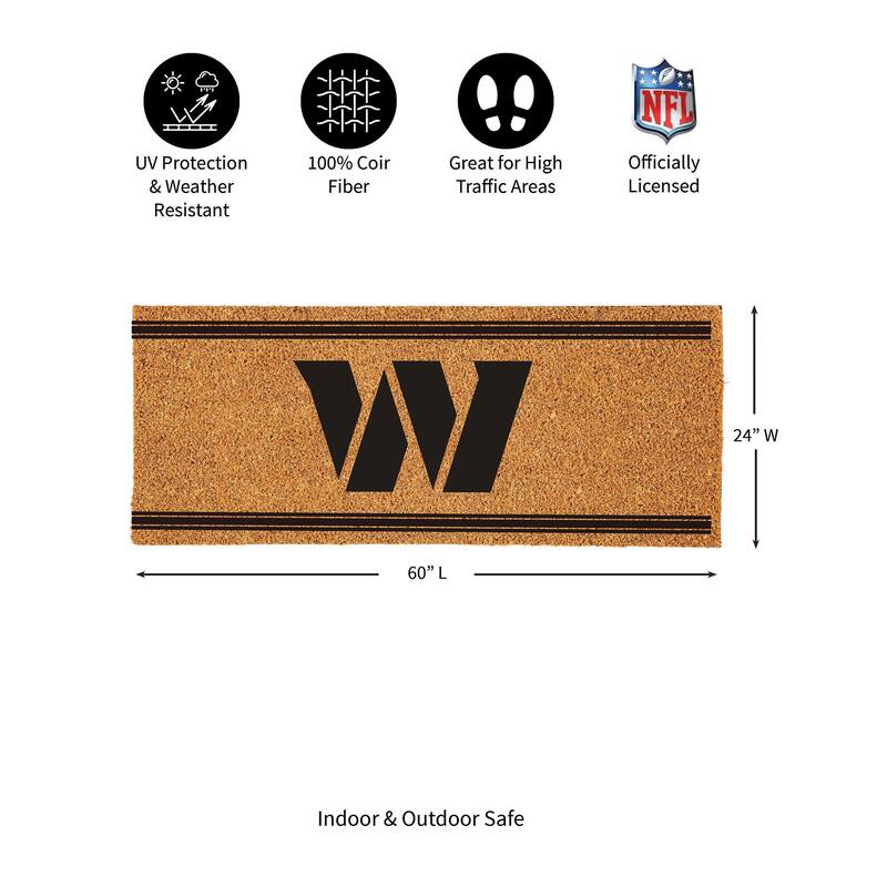 Washington Commanders Monochrome Indoor/Outdoor Coir Door Mat