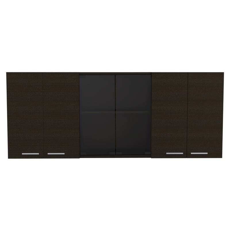 Yuma 150" Wall Cabinet, Two Close Cabinets, Two Open Shelves