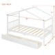 preview thumbnail 3 of 72, Creativity House Bed Twin Size Frame with 2 Wood Drawers for Boys Girls, Wood Platform Bed with Roof No Box Spring Needed