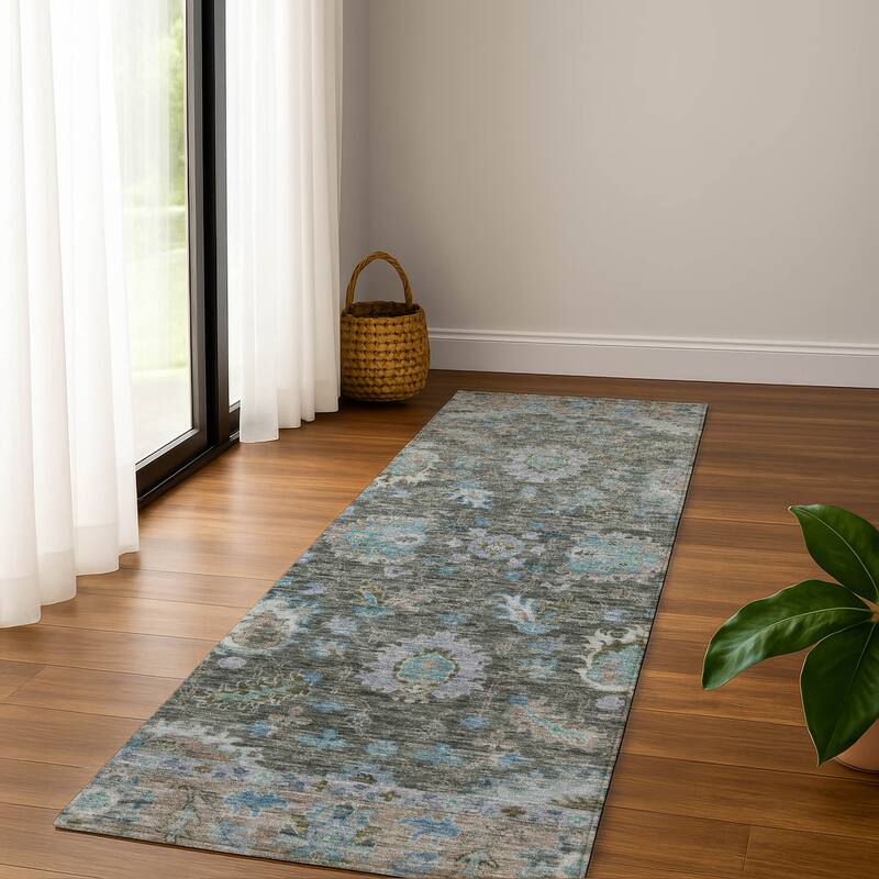 Premium Washable Super Soft Traditional Lily Mayfield Rug - Fern - 2'3" x 7'6"