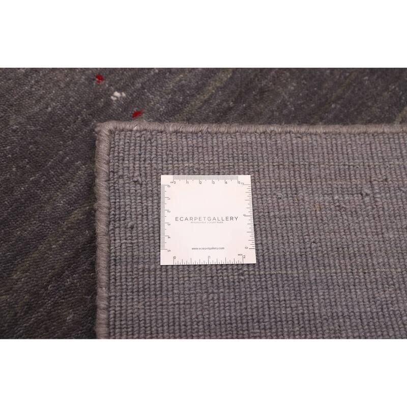 ECARPETGALLERY Hand Loomed Kashkuli Gabbeh Dark Grey Wool Rug - 5'2 x 6'11