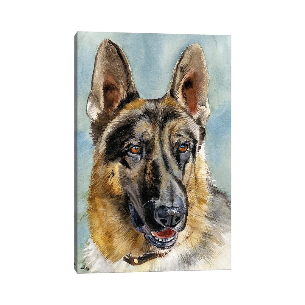 iCanvas "Brains and Brawn - German Shepherd Dog" by Judith Stein Canvas Print