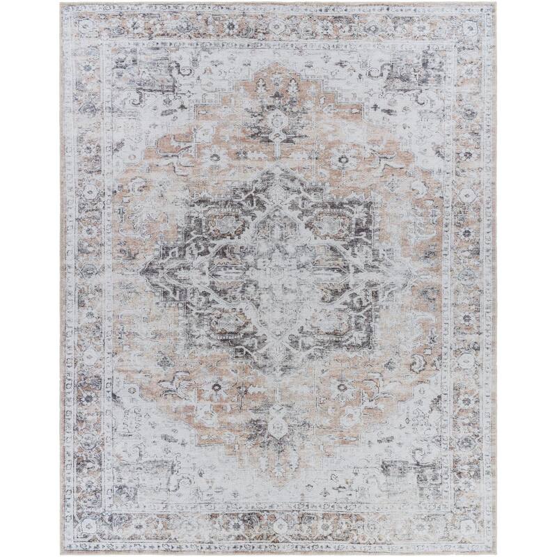Livabliss Tahmis Traditional Medallion Washable Area Rug