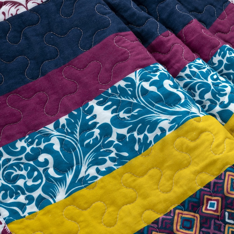 The Curated Nomad La Boheme Striped Quilted Throw