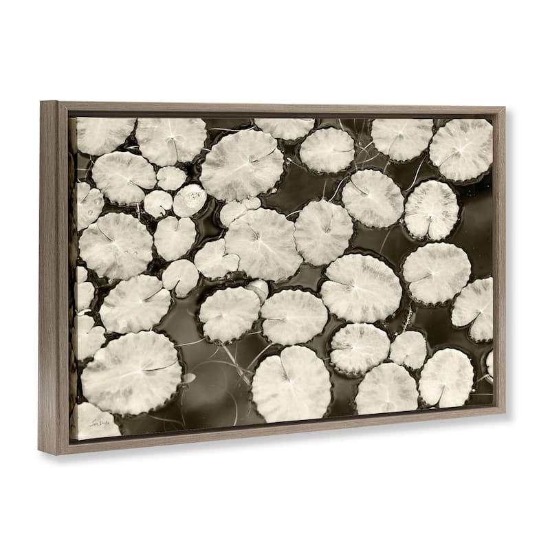Stupell White Floating Lily Pads Framed Floater Canvas Wall Art Design By Lori Deiter