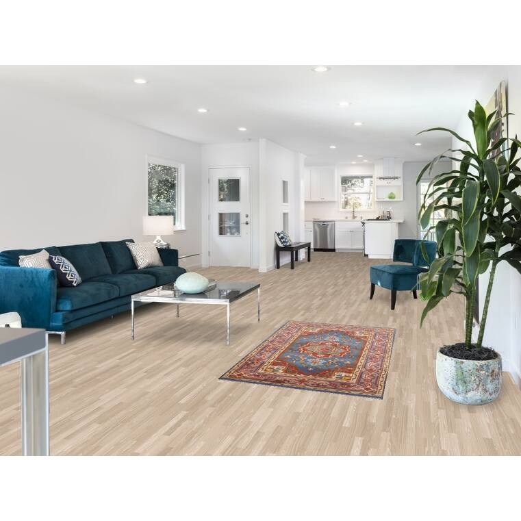 Blue Geometric Heriz Serapi Indian Foyer Rug Handmade Wool Carpet - 3'0"x 5'1"