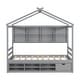 preview thumbnail 12 of 57, Wooden House-shaped Twin House Bed with Bedside Built-in Storage Shelves,Under Bed Storage,Kids and Baby