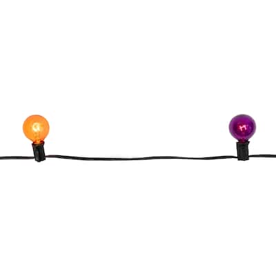 G40 Globe Christmas Lights - Orange and Purple - 9' Black Wire - 10ct