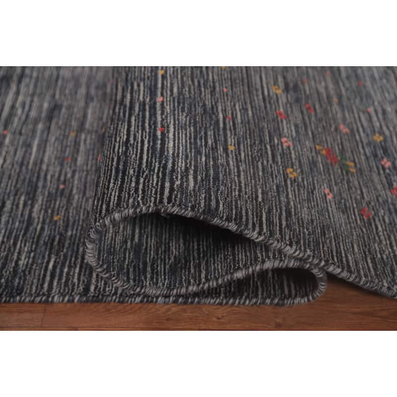 Striped Gabbeh Oriental Area Rug Wool Carpet - 8'9"x 11'6"