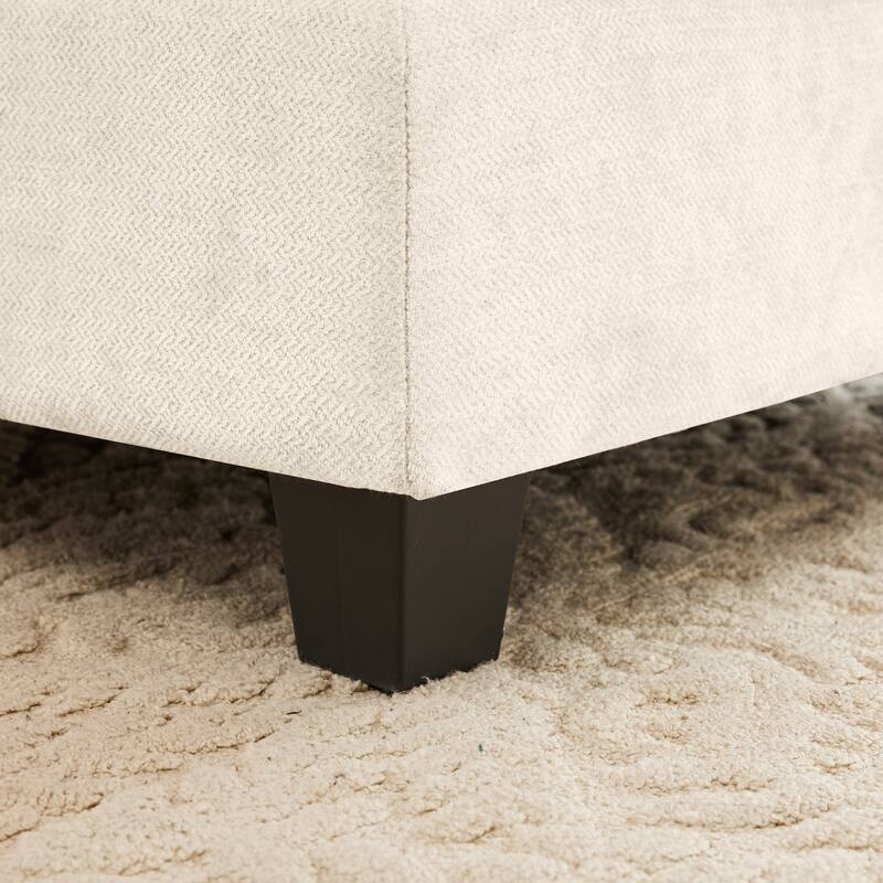 GDF Studio - Nina Modular Modern Chenille U-Shaped Sectional Sofa with Ottoman and 2 Soft Throw Pillows