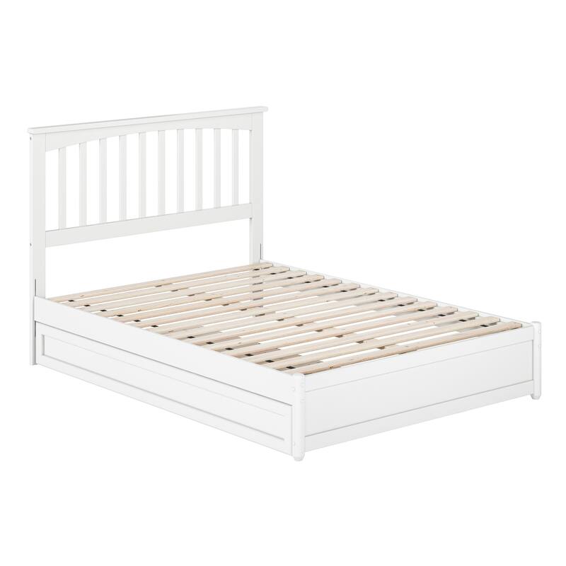 Everett Platform Bed with Panel Footboard and Twin Trundle