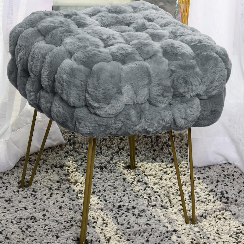 FoxFauxFur Pouf Stool