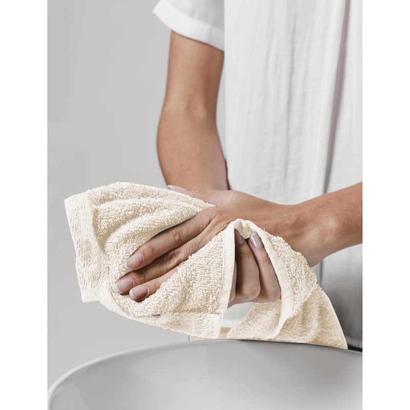 Delara Organic Cotton Feather Touch Wash Cloth, Quick Dry, GOTS Certified, 650 GSM, Pack of 6, 13"X13"