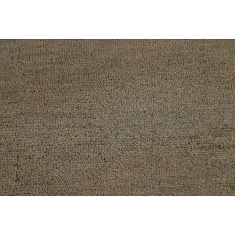 Beige & Gray Gabbeh Modern Area Rug Hand-Knotted Wool Carpet - 6'6" x 9'7"