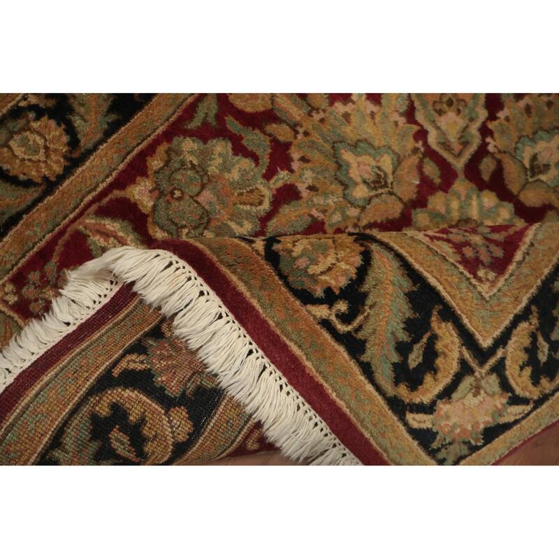 Hand Knotted Oriental 100% Wool Carpet Traditional Floral Red Agra Area Rug - 4' 1'' X 3' 11''