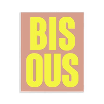 Stupell Bisous Kiss Typography Wall Plaque Art Design By House of Lulu