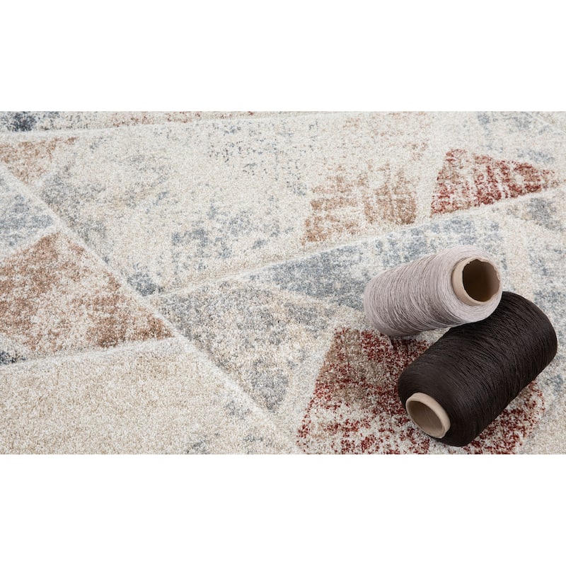 Vlora Collection Modern Abstract Geometric Triangle Multi-color Area Rug