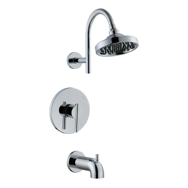 Design House 525709 Single Handle Tub And Shower Pressure Balanced with Single Function Shower Head & Valve - Polished Chrome
