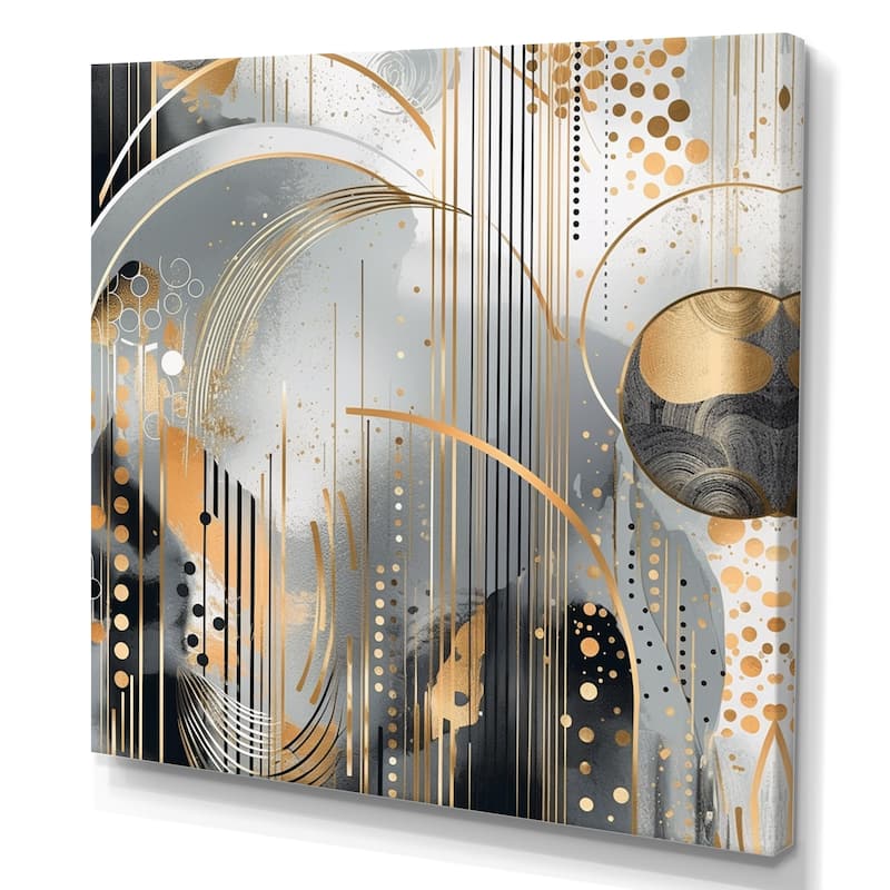 Designart "Shapes And Lines Abstract Marble I" Abstract Marble Wall Art For Living Room