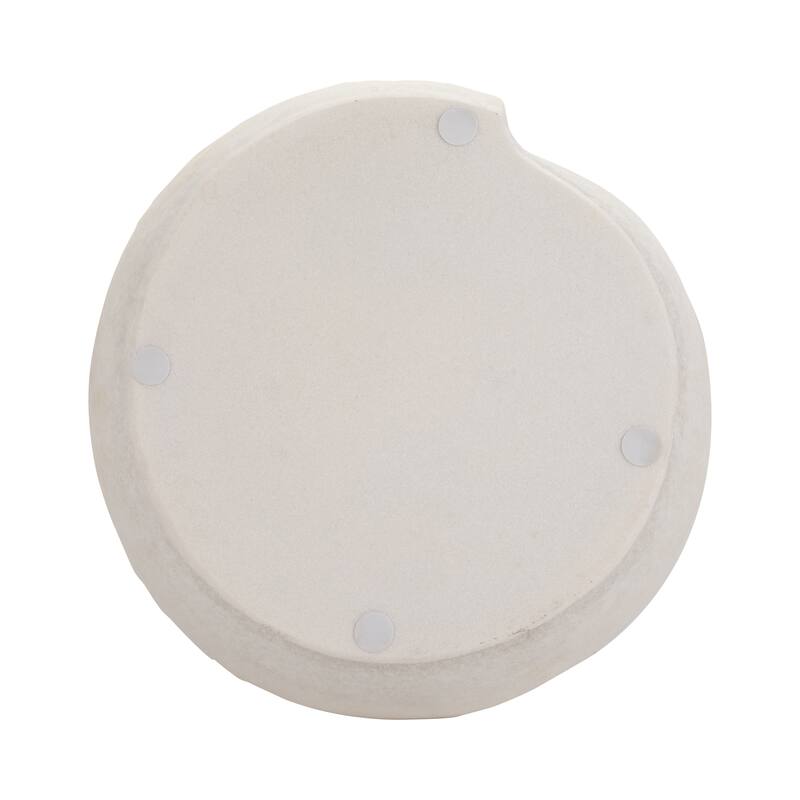 Resin Seashell Texture Decorative Bowl - White, 17 in. - 16" x 16" x 3"