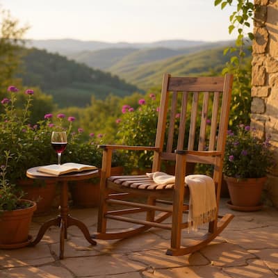 Arcardia Porch Solid Acacia Wood Rocking Chair