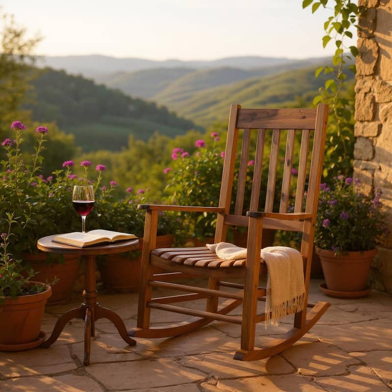 Arcardia Porch Solid Acacia Wood Rocking Chair